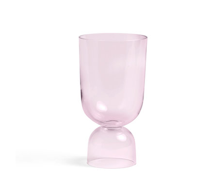 HAY Florero Bottoms Up S cristal rosa claro Ø11,5x21,5cm