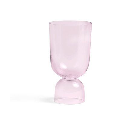 HAY Vase Bottoms Up S verre rose clair Ø11,5x21,5cm