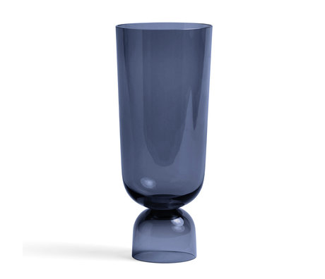 HAY Vase Bottoms Up L bleu foncé Ø12x29,5cm