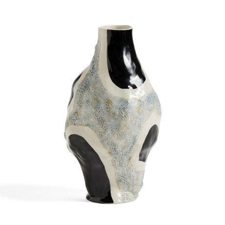 HAY Vase Glossy Cow grauer schwarzer Stein Ø15x27cm