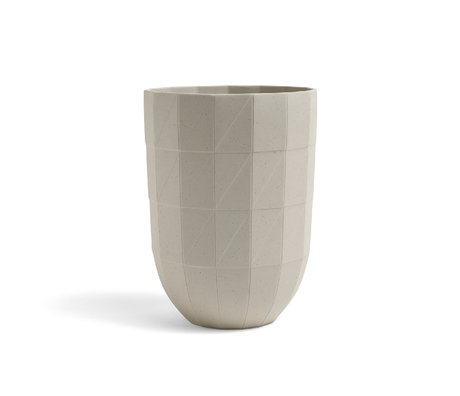 HAY Vaso Paper Porcelain L in ceramica grigio chiaro Ø14x19cm