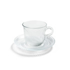 HAY Cup with saucer Pirouette transparent glass Ø14x9cm
