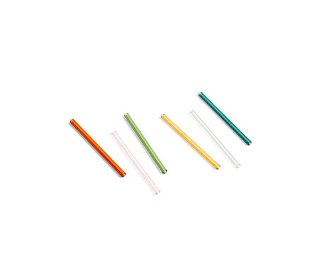 HAY Set de 6 verres multicolores Straws Sip Cocktail Ø0.8x14cm