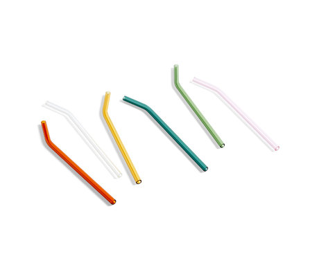 HAY Set 6 cannucce Sip Smooth in vetro multicolore Ø0,8x19cm