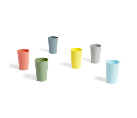 HAY Bicchieri per bevande Paquet multicolore set di 6 in plastica Ø7,5x11cm