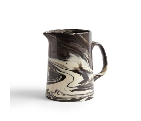 HAY Kande marmoreret kande sort porcelæn Ø16x21cm