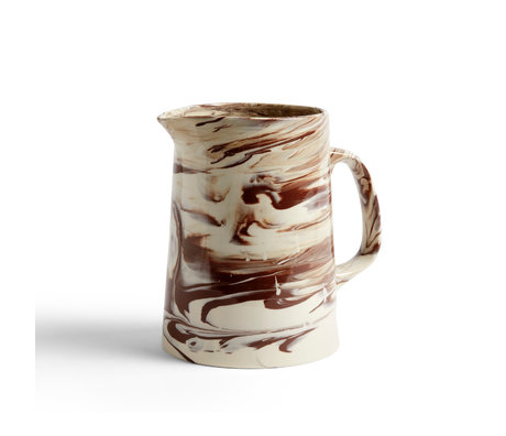 HAY Kande marmoreret kande brun porcelæn Ø16x21cm