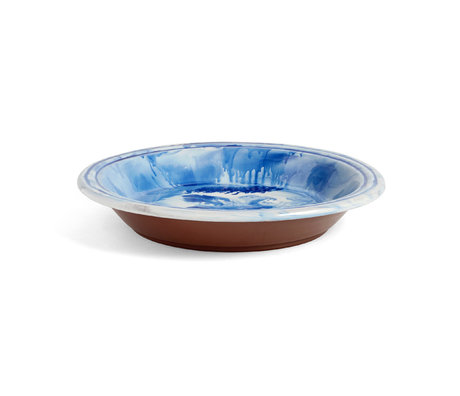 HAY Bowl Swirl blaues Steingut Ø36x6.5cm