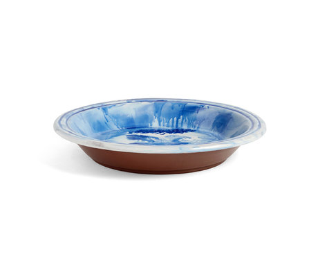 HAY Bowl Swirl blue earthenware Ø36x6.5cm