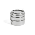 HAY Lunchbox Round 3 Layers silver stainless steel Ø13x11cm