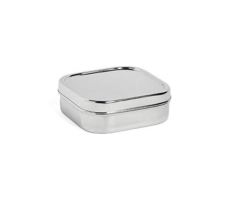 HAY Lunchbox Square M silver stainless steel 16x16x5.5cm