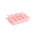 HAY Eiswürfelform Quadrat 12 Würfel rosa Silikon 18x14x4cm