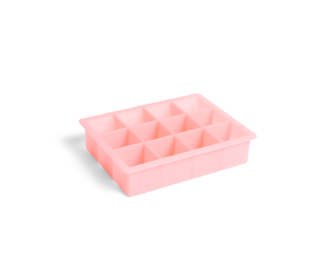 HAY Ice cube mold Square 12 Cubes pink silicone 18x14x4cm