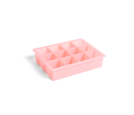 HAY Moule à glaçons Carré 12 Cubes silicone rose 18x14x4cm