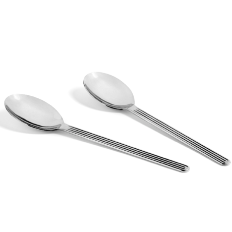 HAY Servierlöffel Sonntag Silber Edelstahl Set von 2 27,5x6cm