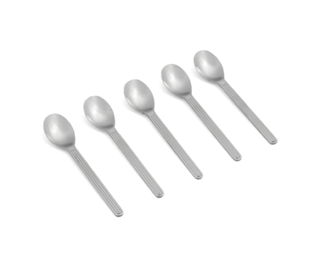 HAY Löffel Sonntag Silber Edelstahl Set von 5 18,5x3,5 cm