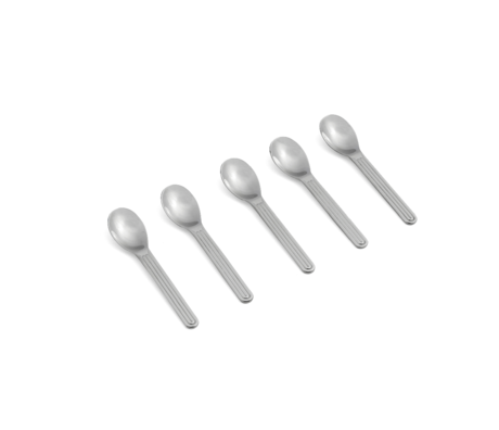 HAY Teelöffel Sonntag Silber Edelstahl Set von 5 13,5x3cm