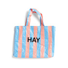 HAY Borsa Candy Stripe M blu arancione plastica 50x12x37cm