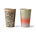 HK-living Juego de 2 tazas de té de cerámica multicolor años 70 Ø8,7x13,5cm