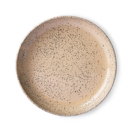 HK-living Plate Gradient beige ceramic set of 2 Ø21.5x4.3cm