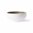 HK-living Bowl Home Chef grøn hvid porcelæn Ø11x5cm