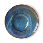 HK-living Assiette Home Chef porcelaine bleue Ø28,5x5,8cm