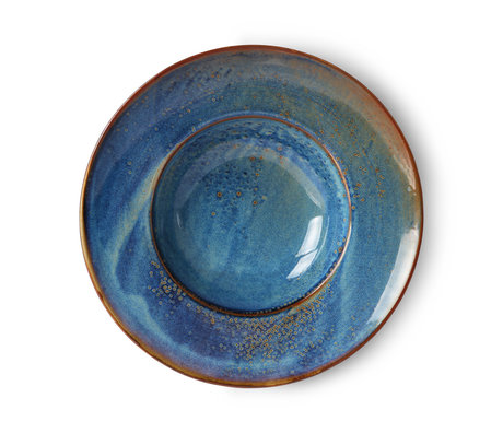 HK-living Plate Home Chef blå porcelæn Ø28,5x5,8cm