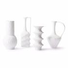 HK-living Vase porcelaine blanche mate set de 4 19/22/22 / 25cm