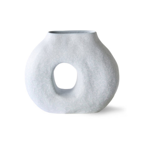 HK-living Vase Organic Circle isblå keramik 23,5x9x20cm