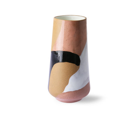 HK-living Vase Malet flerfarvet keramik Ø16x31cm