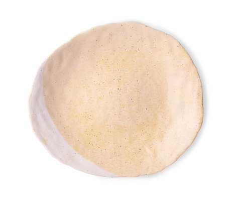 HK-living Piatto in ceramica organica multicolore 38x34,5x5,5cm