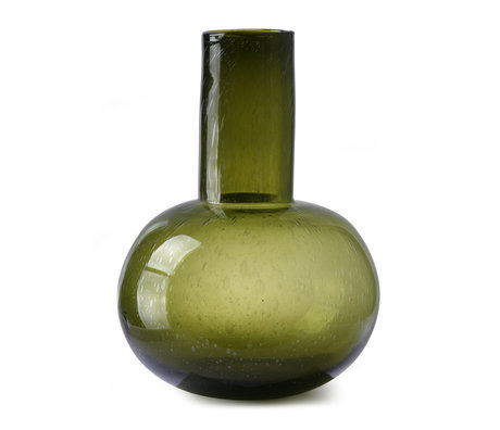 HK-living Vase L green glass Ø31x43cm