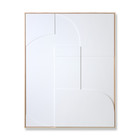 HK-living Marco de arte Relief A madera blanca 100x4x123cm