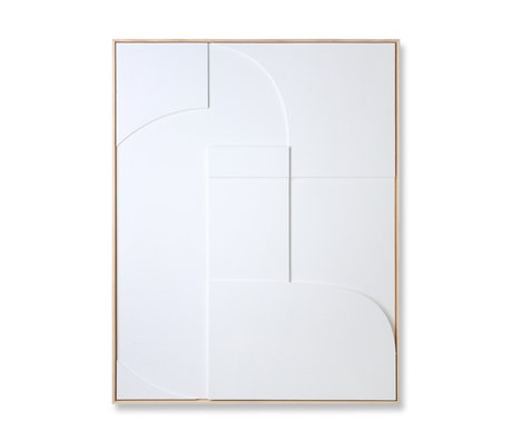 HK-living Cadre d'art Relief A bois blanc 100x4x123cm
