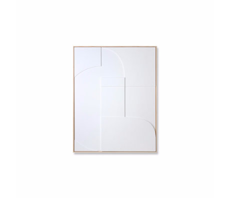 HK-living Marco de arte Relief B madera blanca 63x4x83cm