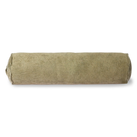 HK-living Cuscino a rullo Corduroy Bolster in tessuto verde 20x70cm