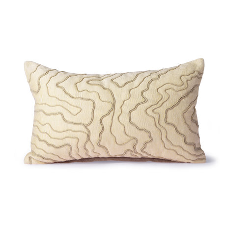 HK-living Throw pillow Cream beige textile 30x50cm