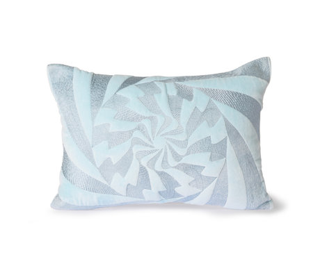 HK-living Almohada decorativa Graphic textil azul hielo 35x50cm