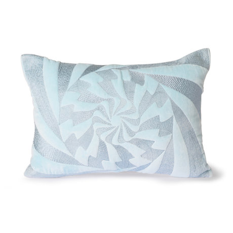 HK-living Almohada decorativa Graphic textil azul hielo 35x50cm