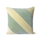 HK-living Throw pillow Striped Velvet green textile 45x45cm