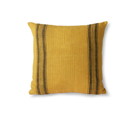 HK-living Throw pillow Linen mustard yellow textile 45x45cm