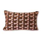 HK-living Decorative cushion Geometric burgundy red textile 30x50cm