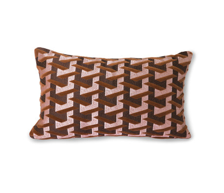 HK-living Cuscino decorativo Tessuto geometrico rosso bordeaux 30x50cm