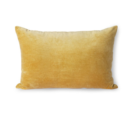 HK-living Throw pillow Velvet gold textile 40x60cm