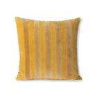 HK-living Cuscino decorativo Striped Velvet tessuto oro giallo ocra 45x45cm