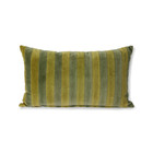 HK-living Throw pillow Striped Velvet green textile 30x50cm