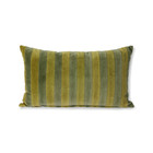 HK-living Throw pillow Striped Velvet green textile 30x50cm