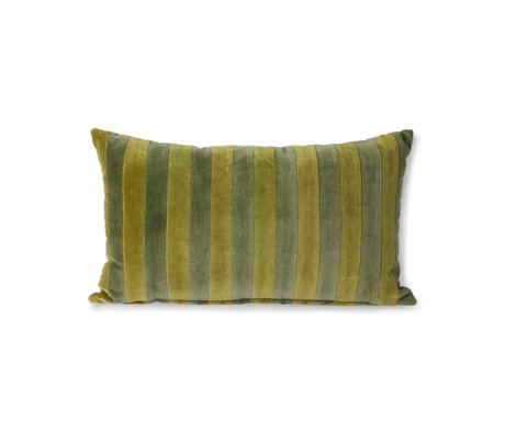 HK-living Coussin décoratif Velours rayé textile vert 30x50cm