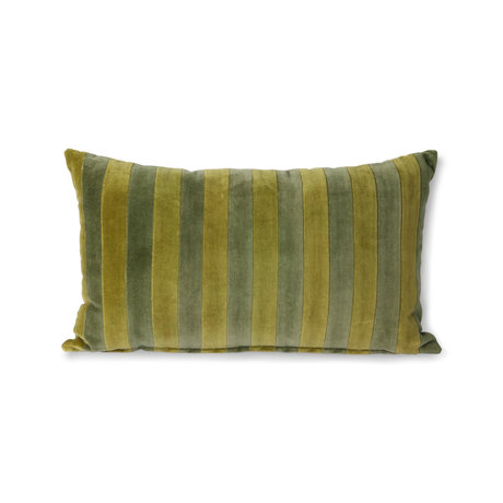 HK-living Coussin décoratif Velours rayé textile vert 30x50cm