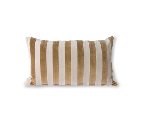 HK-living Throw pillow Striped Velvet brown textile 30x50cm